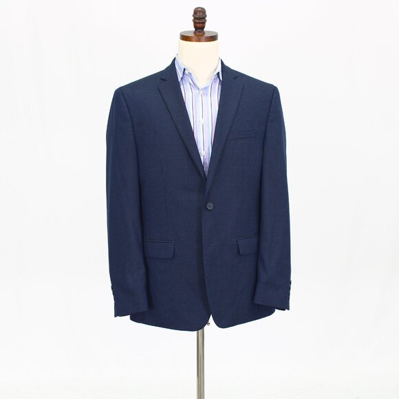 Van Heusen 44R Navy HT 2-Button Sport Coat Blazer Jacket T781 - Picture 1 of 11